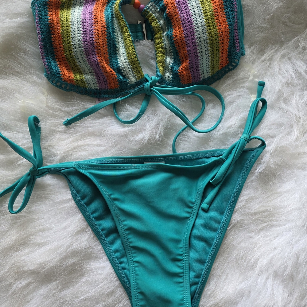 Colorful Striped Kids Swim Set